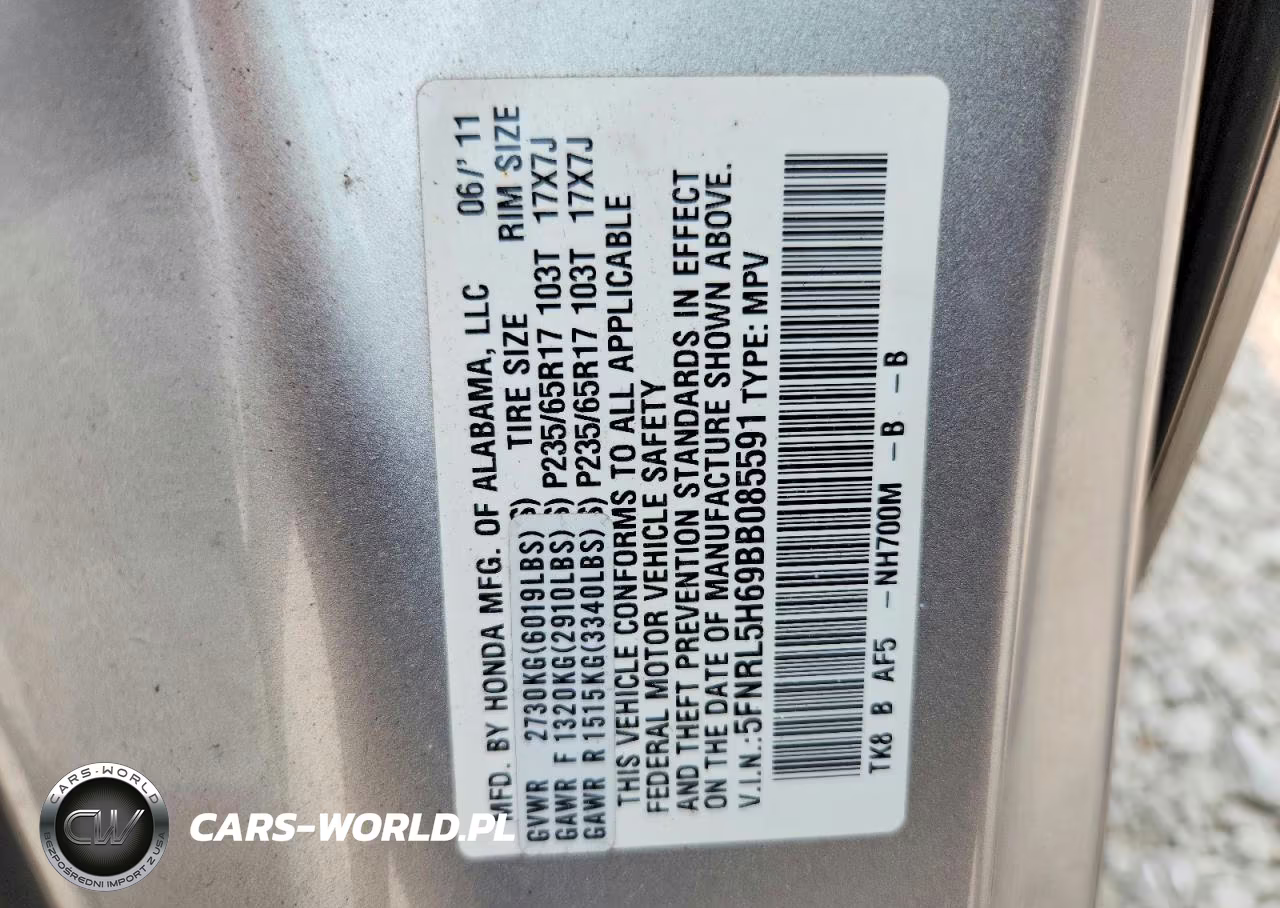 2011 Honda Odyssey Exl VIN:5FNRL5H69BB085591 - 13