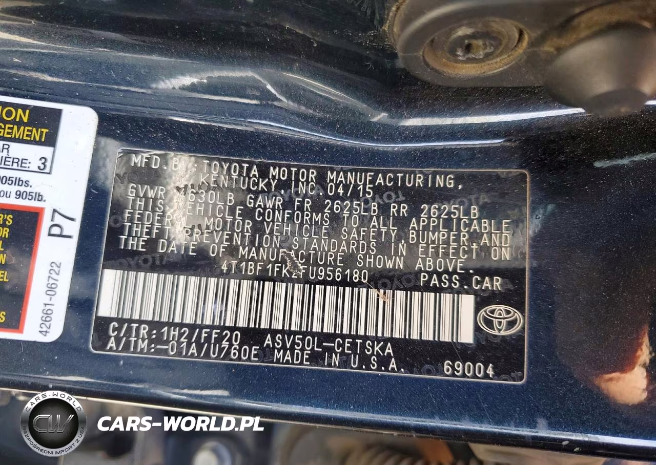 2015 Toyota Camry Le VIN:4T1BF1FK2FU956180 - 12