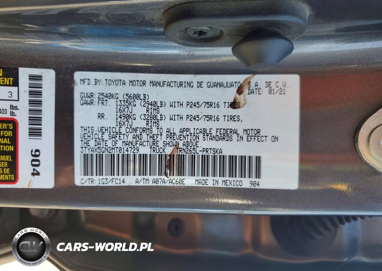 2021 Toyota Tacoma Sr5 VIN:3TYAX5GN2MT014729 - 12