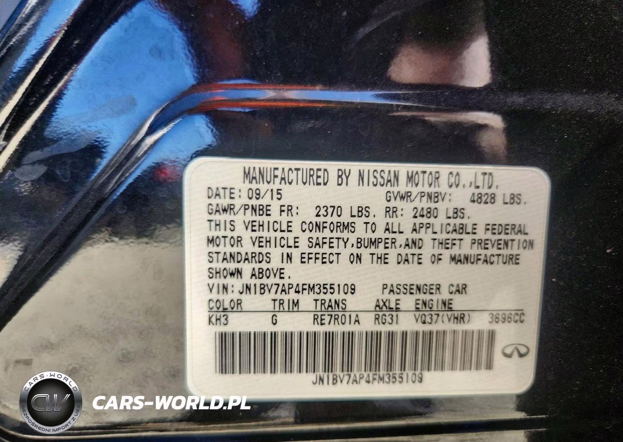 2015 Infiniti Q50 Base VIN:JN1BV7AP4FM355109 - 12