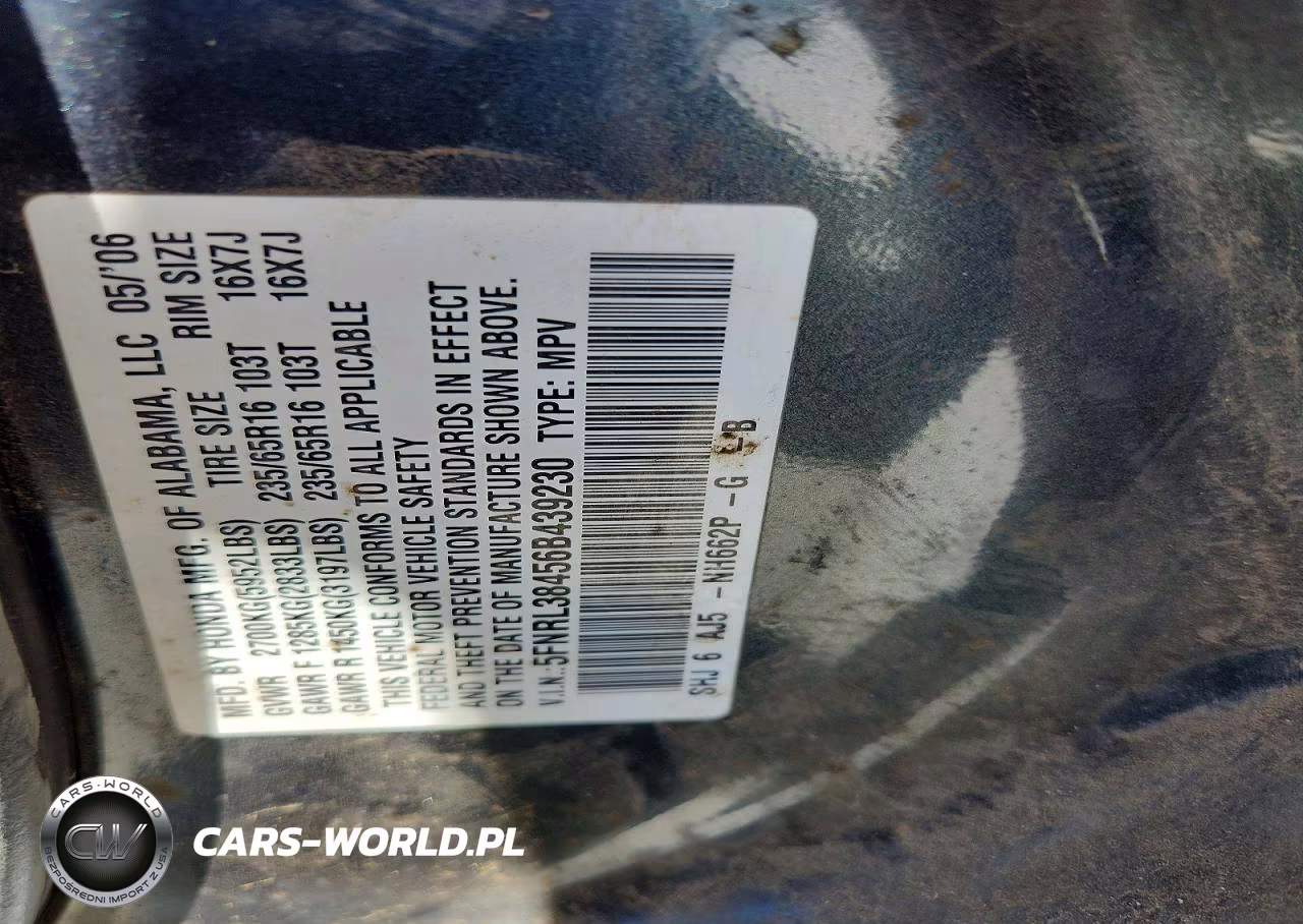 2006 Honda Odyssey Ex VIN:5FNRL38456B439230 - 13
