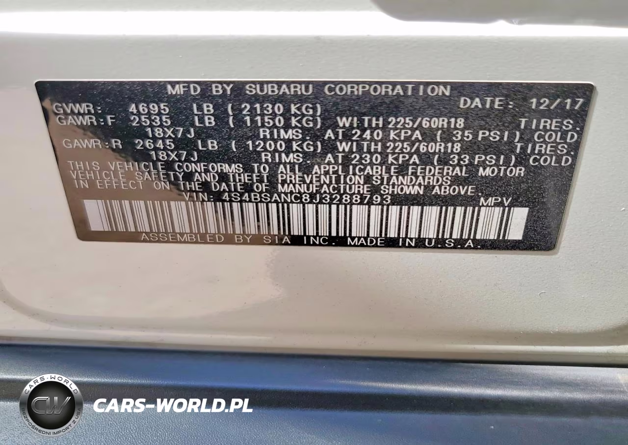 2018 Subaru Outback 2.5I Limited VIN:4S4BSANC8J3288793 - 12