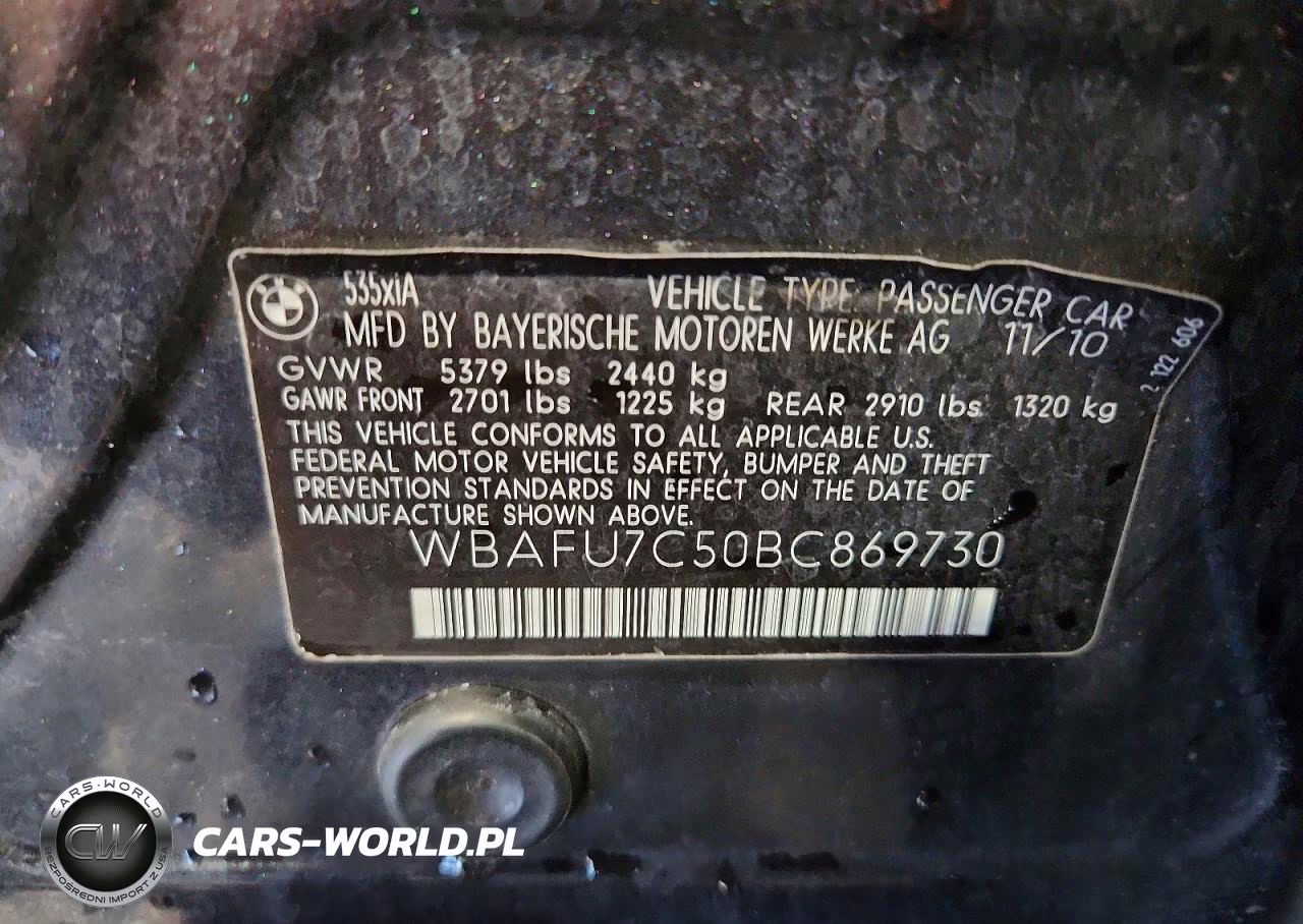 2011 BMW 535 Xi VIN:WBAFU7C50BC869730 - 12