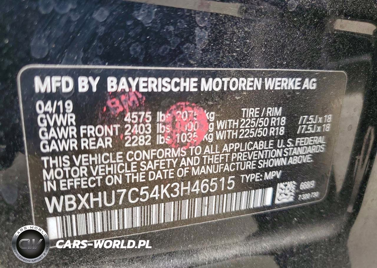2019 BMW X1 Sdrive28I VIN:WBXHU7C54K3H46515 - 13