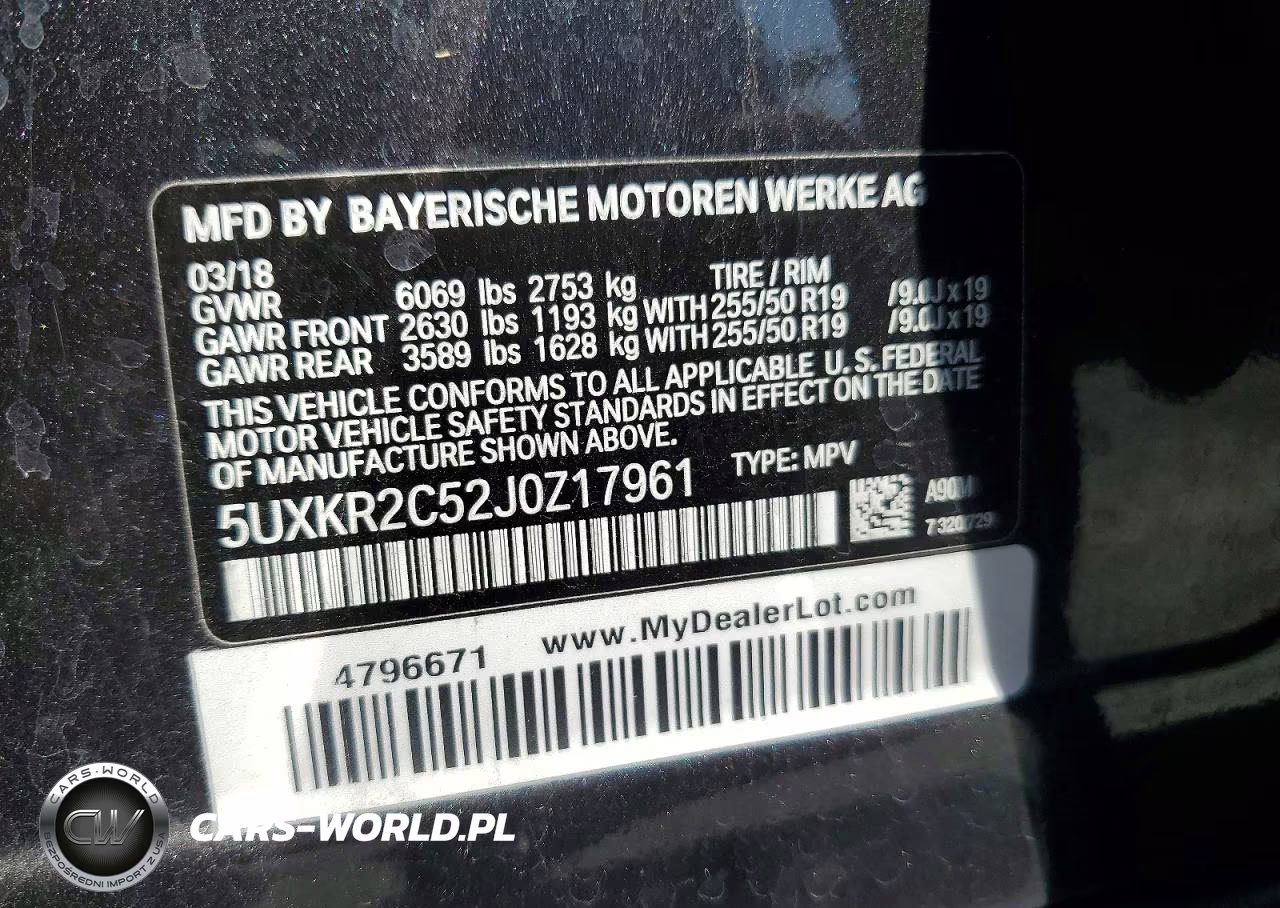 2018 BMW X5 Sdrive35I VIN:5UXKR2C52J0Z17961 - 13