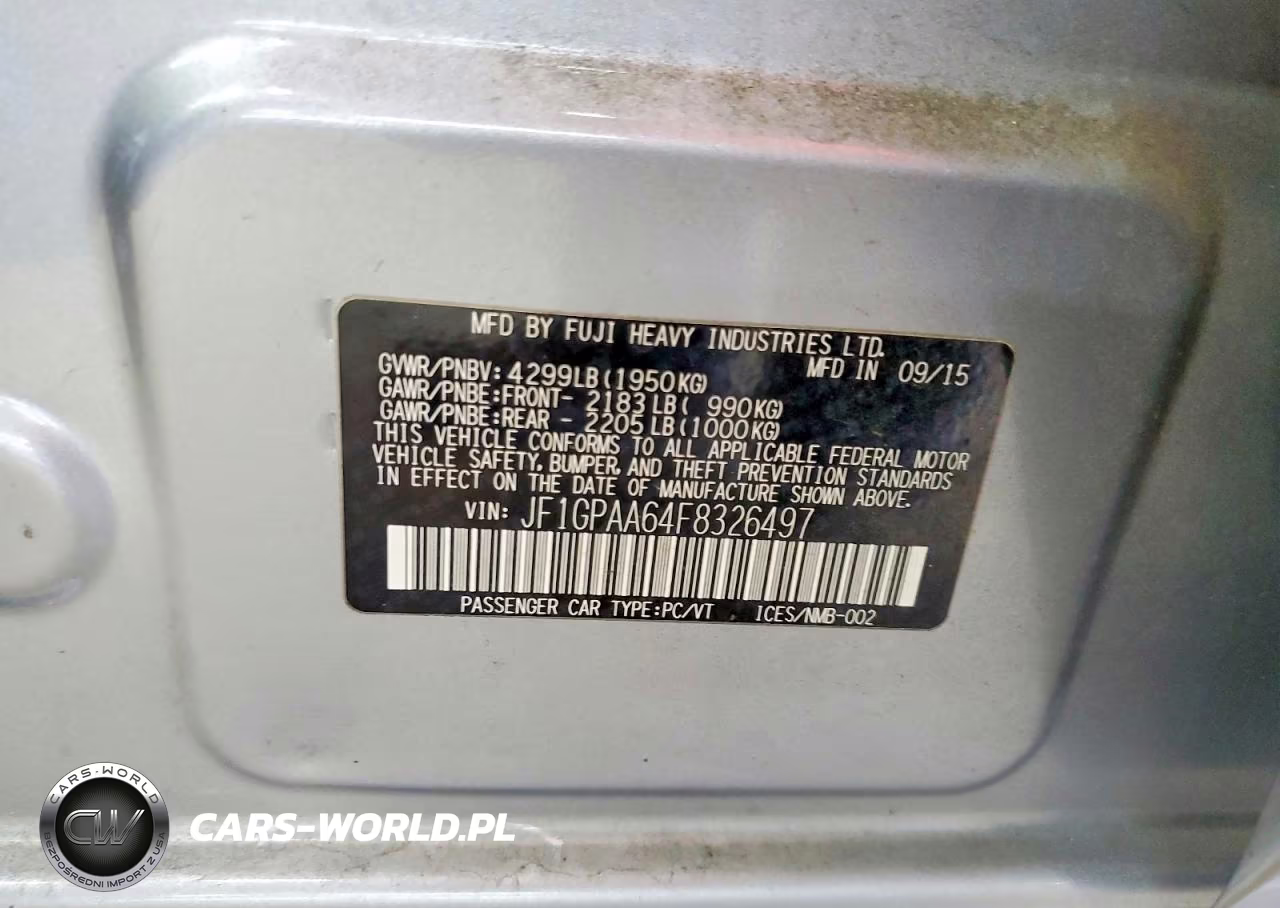 2015 Subaru Impreza VIN:JF1GPAA64F8326497 - 13
