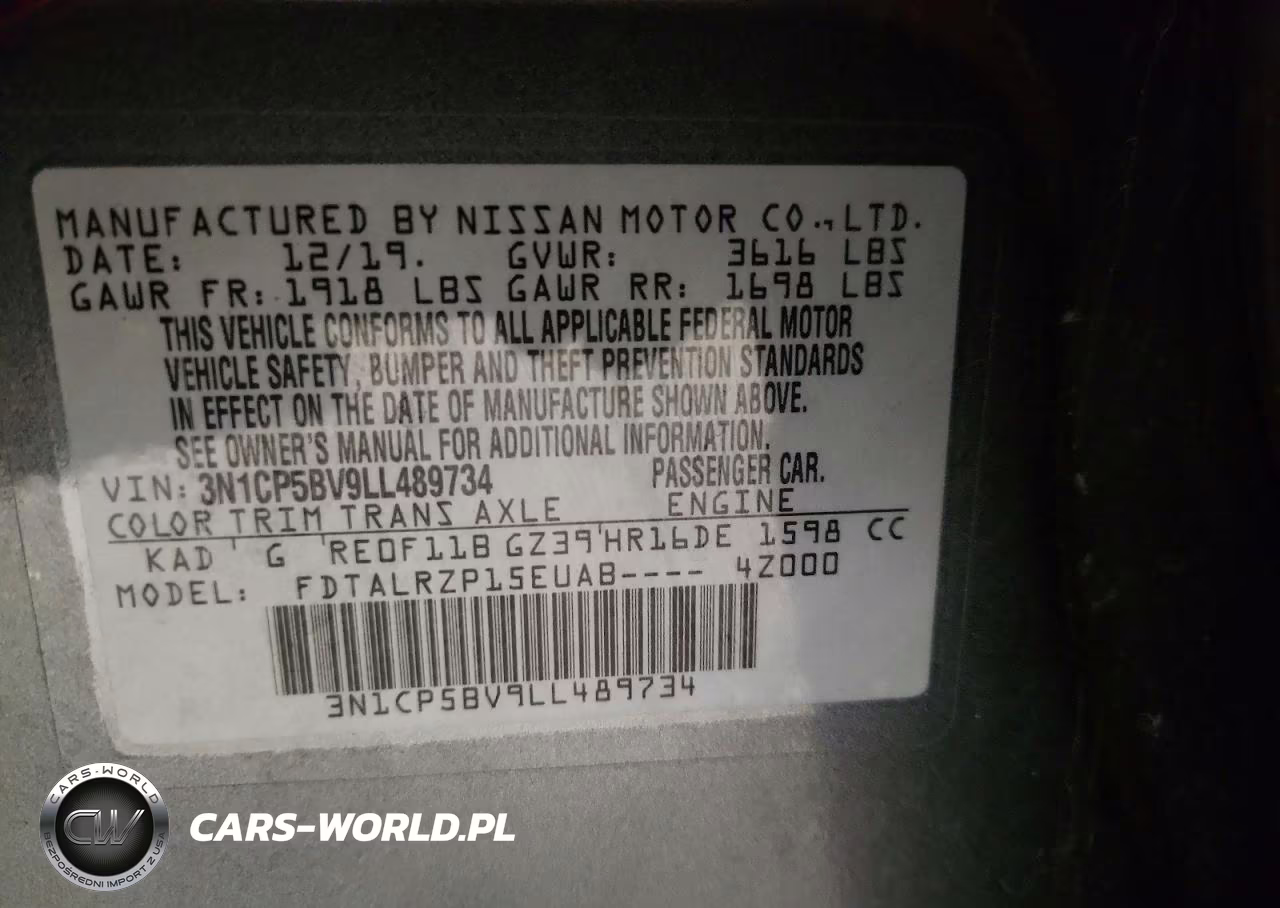 2020 Nissan Kicks S VIN:3N1CP5BV9LL489734 - 13
