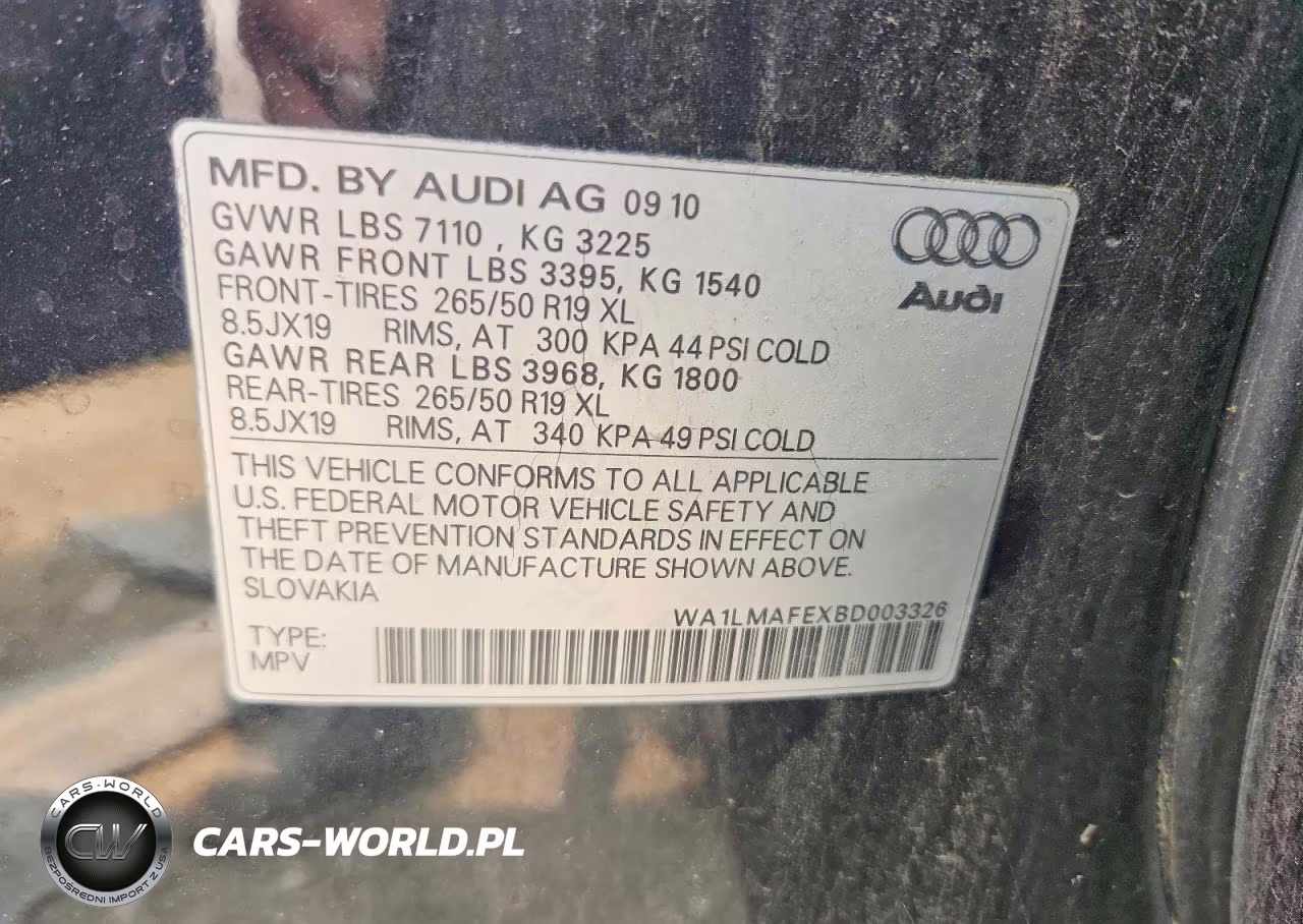 2011 Audi Q7 Premium Plus VIN:WA1LMAFEXBD003326 - 13