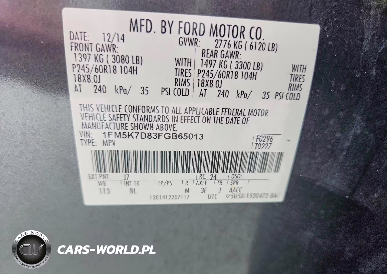2015 Ford Explorer Xlt VIN:1FM5K7D83FGB65013 - 13