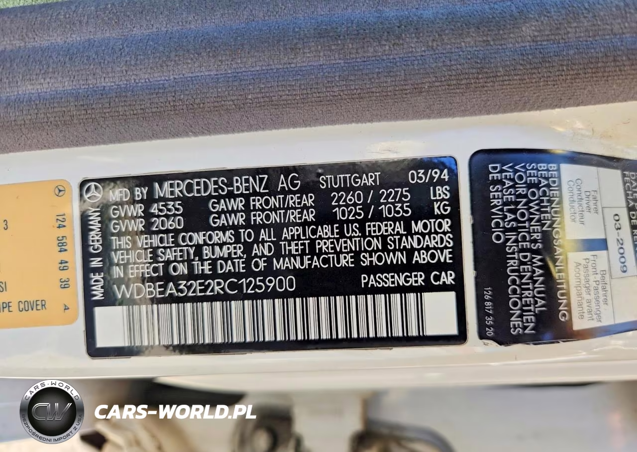 1994 Mercedes-Benz E 320 VIN:WDBEA32E2RC125900 - 12