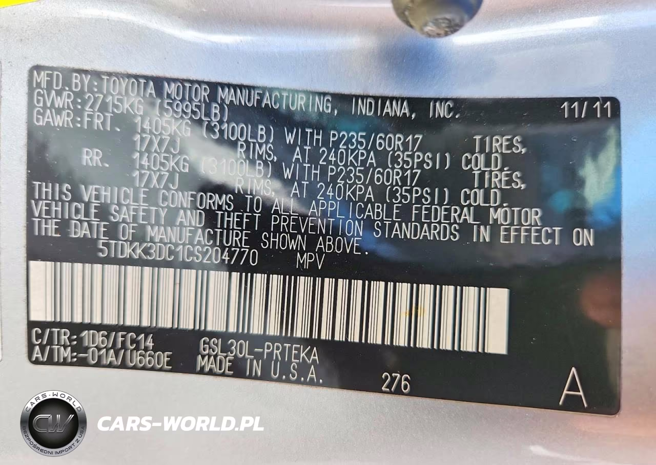 2012 Toyota Sienna Le VIN:5TDKK3DC1CS204770 - 14