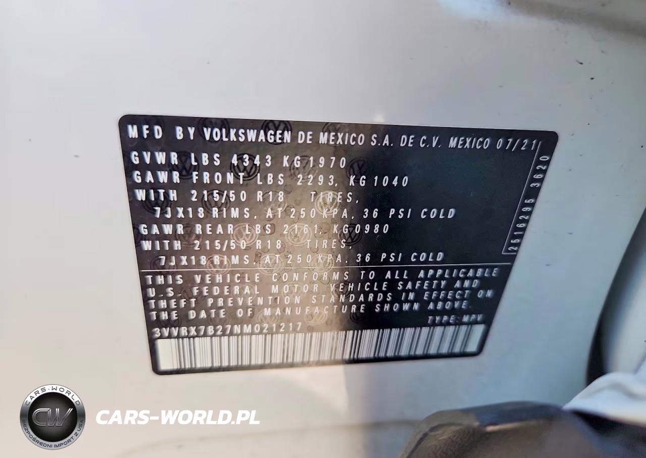 2022 Volkswagen Taos Se VIN:3VVRX7B27NM021217 - 12