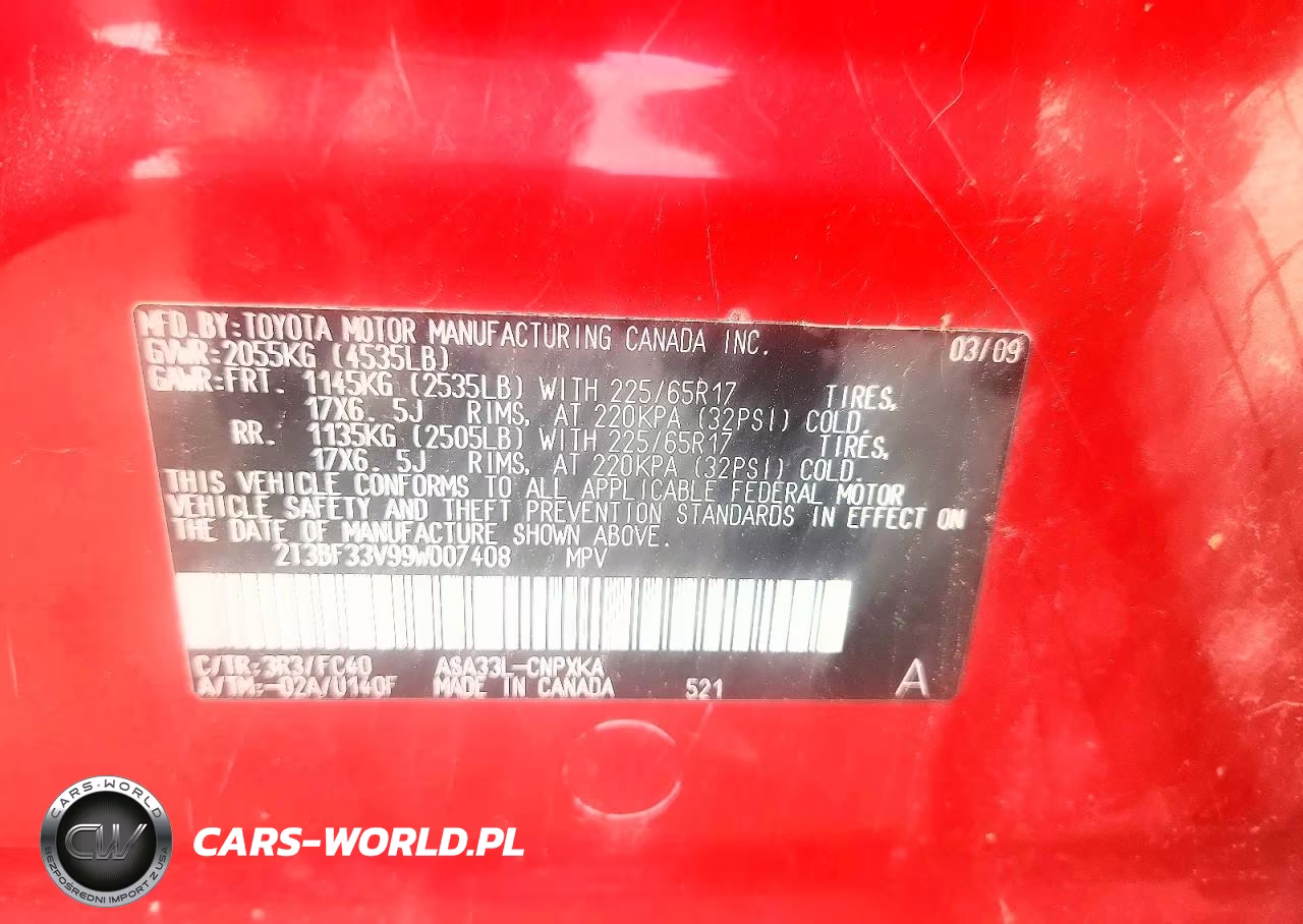 2009 Toyota Rav4 Base VIN:2T3BF33V99W007408 - 14