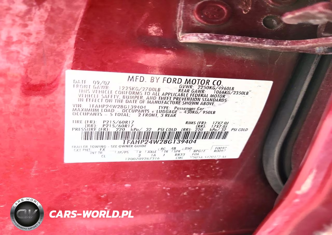 2008 Ford Taurus Sel VIN:1FAHP24W28G139404 - 12