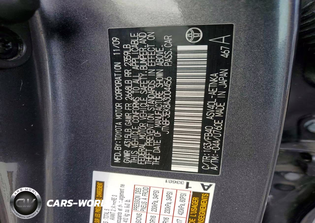 2010 Toyota Camry Le VIN:JTNBF3EK8A3004456 - 12
