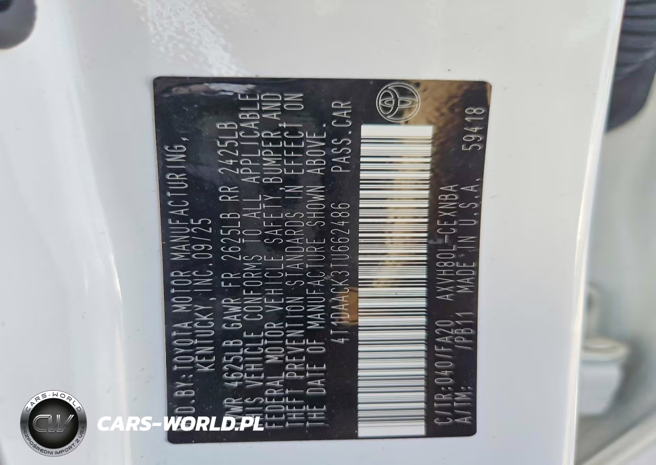 2026 Toyota Camry Le VIN:4T1DAACK3TU662486 - 12