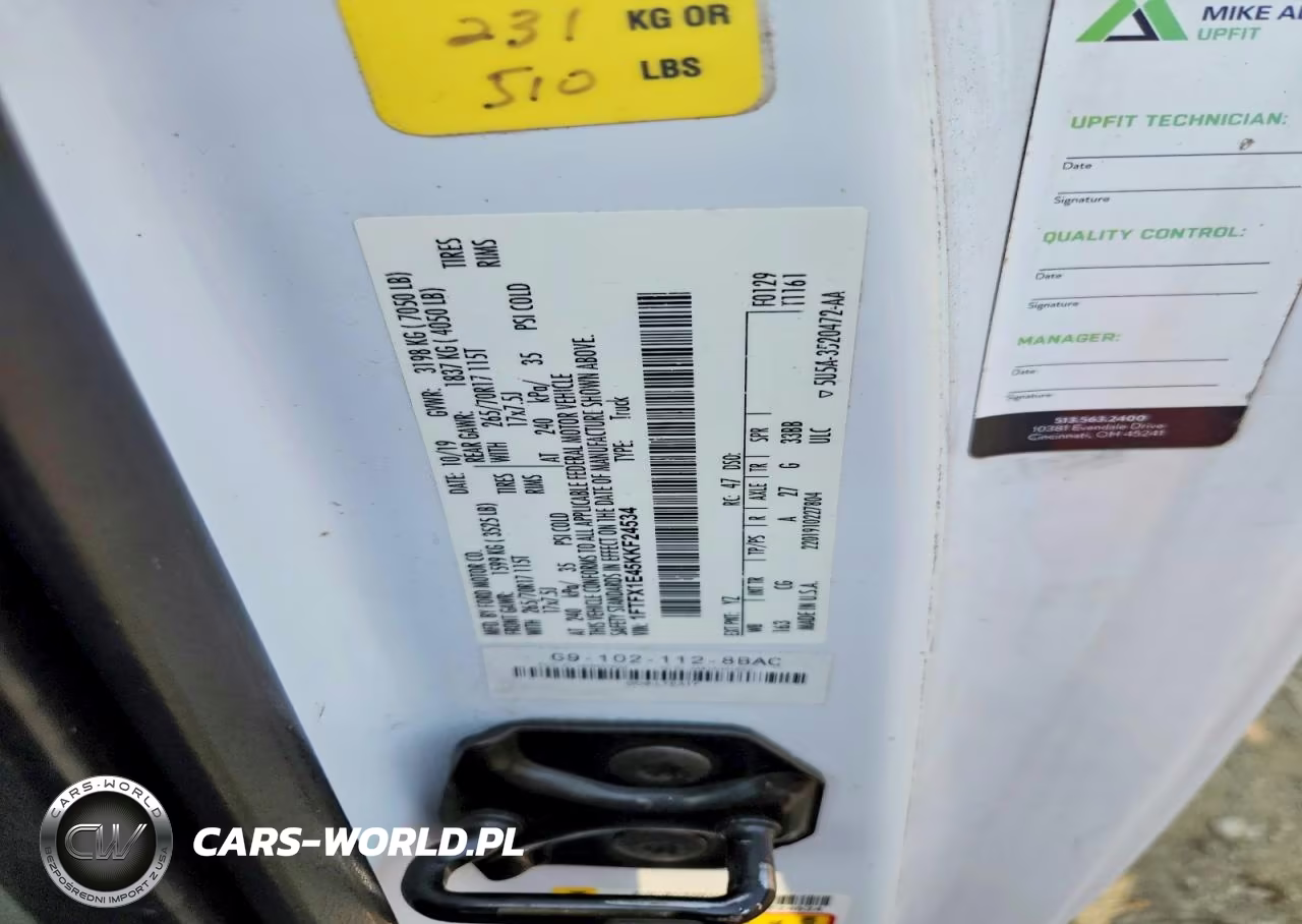 2019 Ford F150 Xl VIN:1FTFX1E45KKF24534 - 12