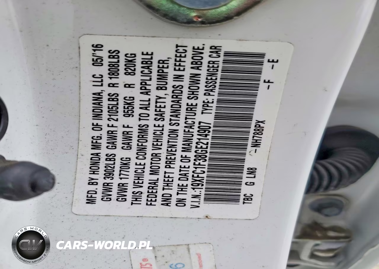 2016 Honda Civic Ex VIN:19XFC1F38GE214907 - 12