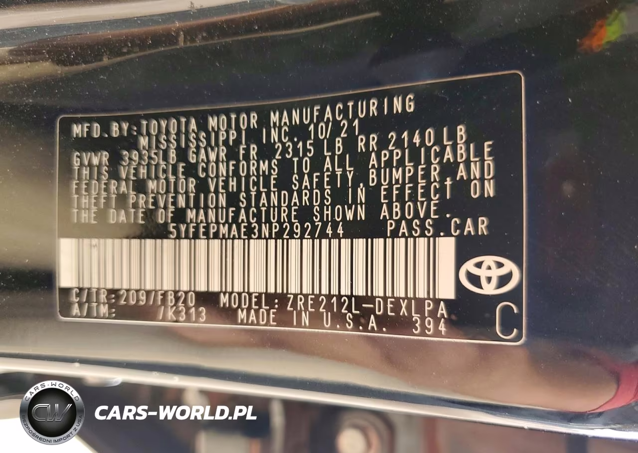 2022 Toyota Corolla Le VIN:5YFEPMAE3NP292744 - 13