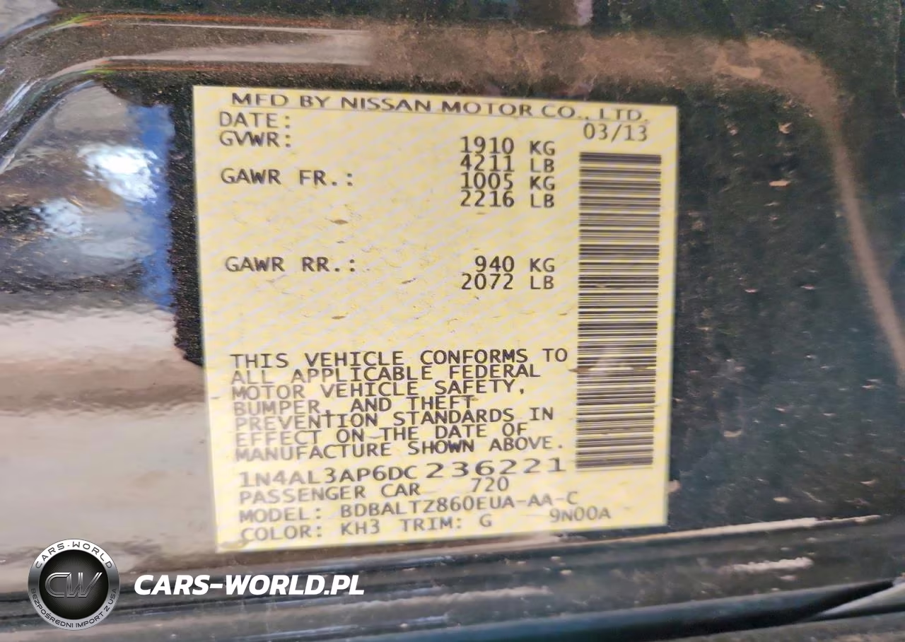 2013 Nissan Altima 2.5 VIN:1N4AL3AP6DC236221 - 12