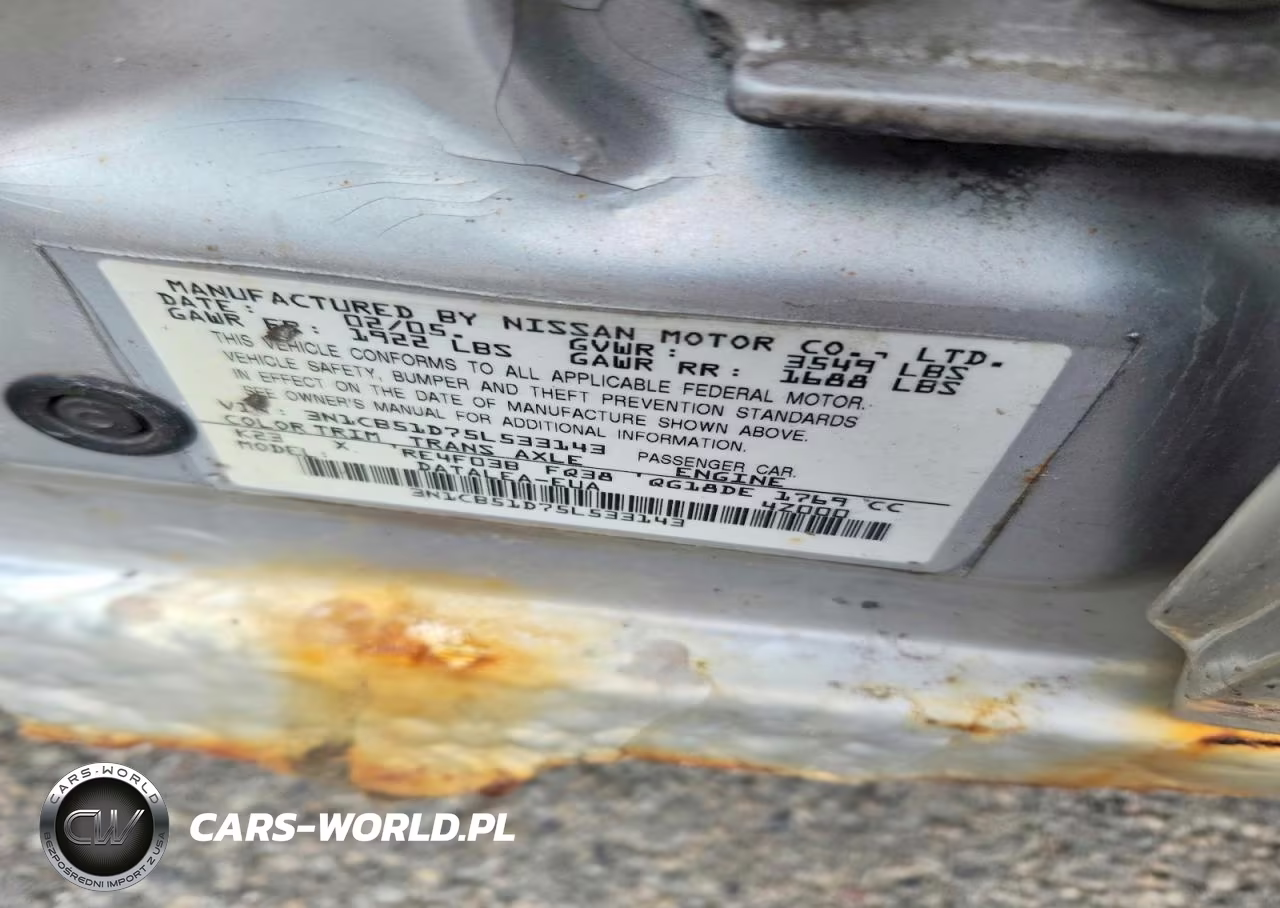 2005 Nissan Sentra 1.8 VIN:3N1CB51D75L533143 - 12