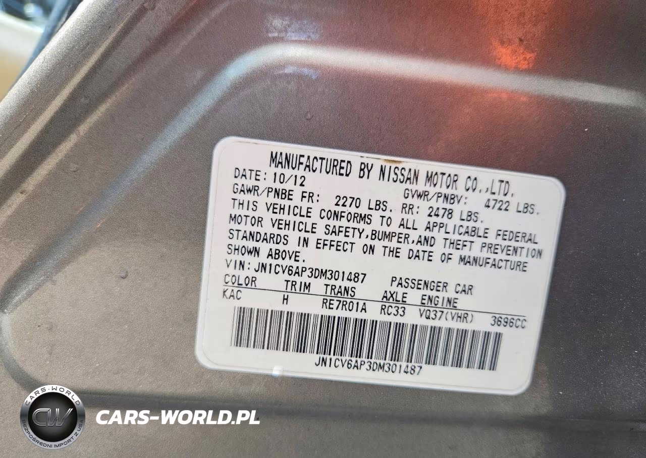 2013 Infiniti G37 Sedan Journey VIN:JN1CV6AP3DM301487 - 12