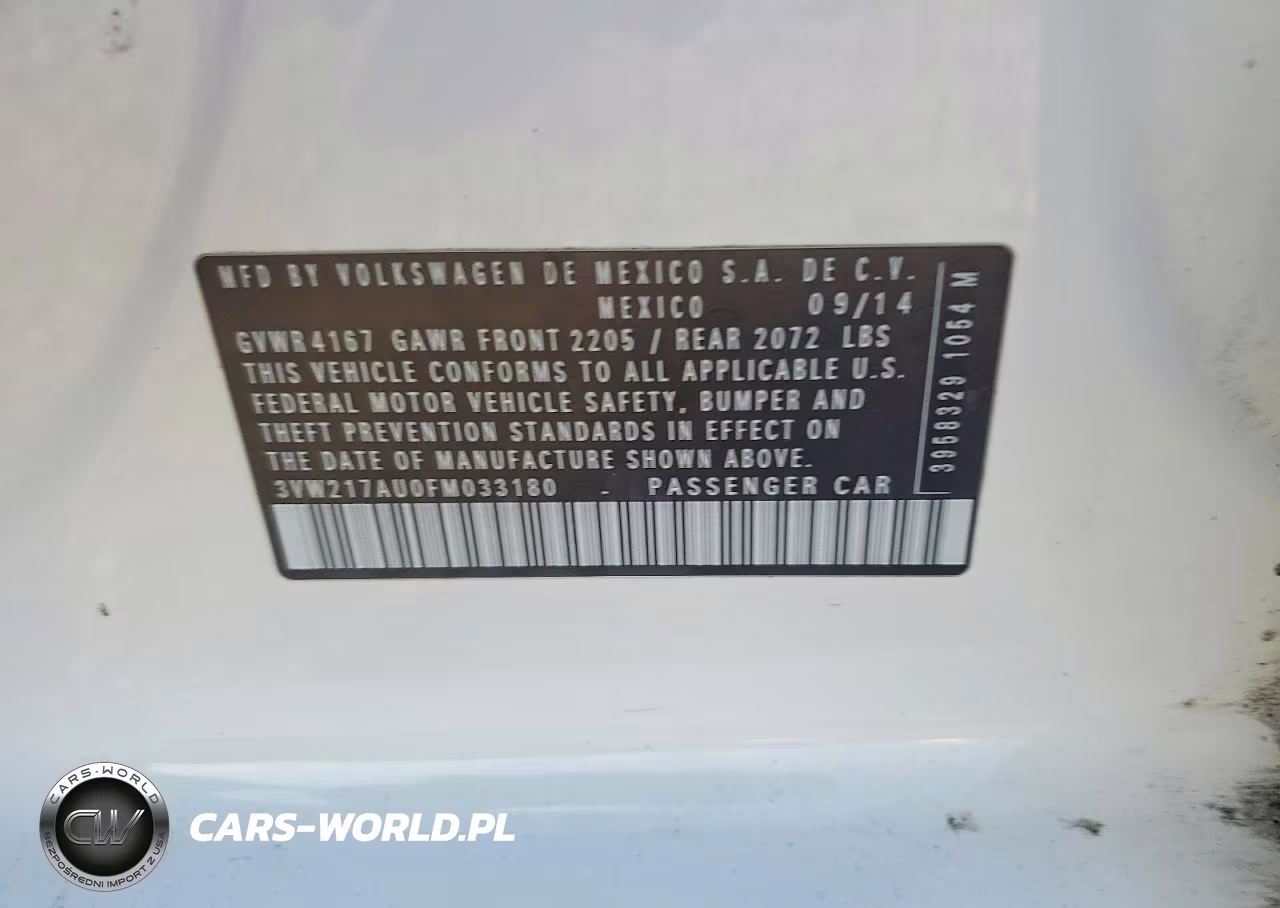 2015 Volkswagen Golf VIN:3VW217AU0FM033180 - 13