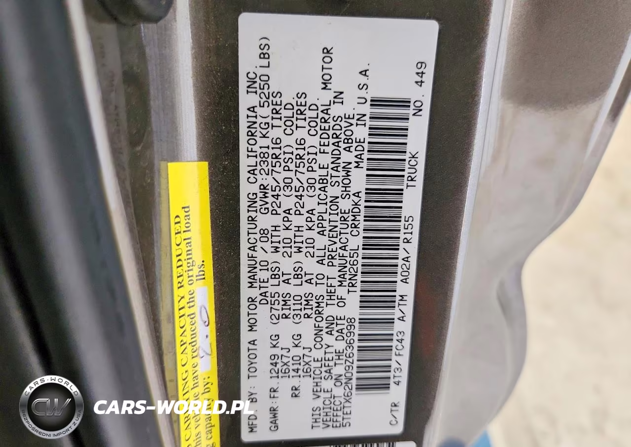 2009 Toyota Tacoma Prerunner Access Cab VIN:5TETX62N09Z636998 - 12