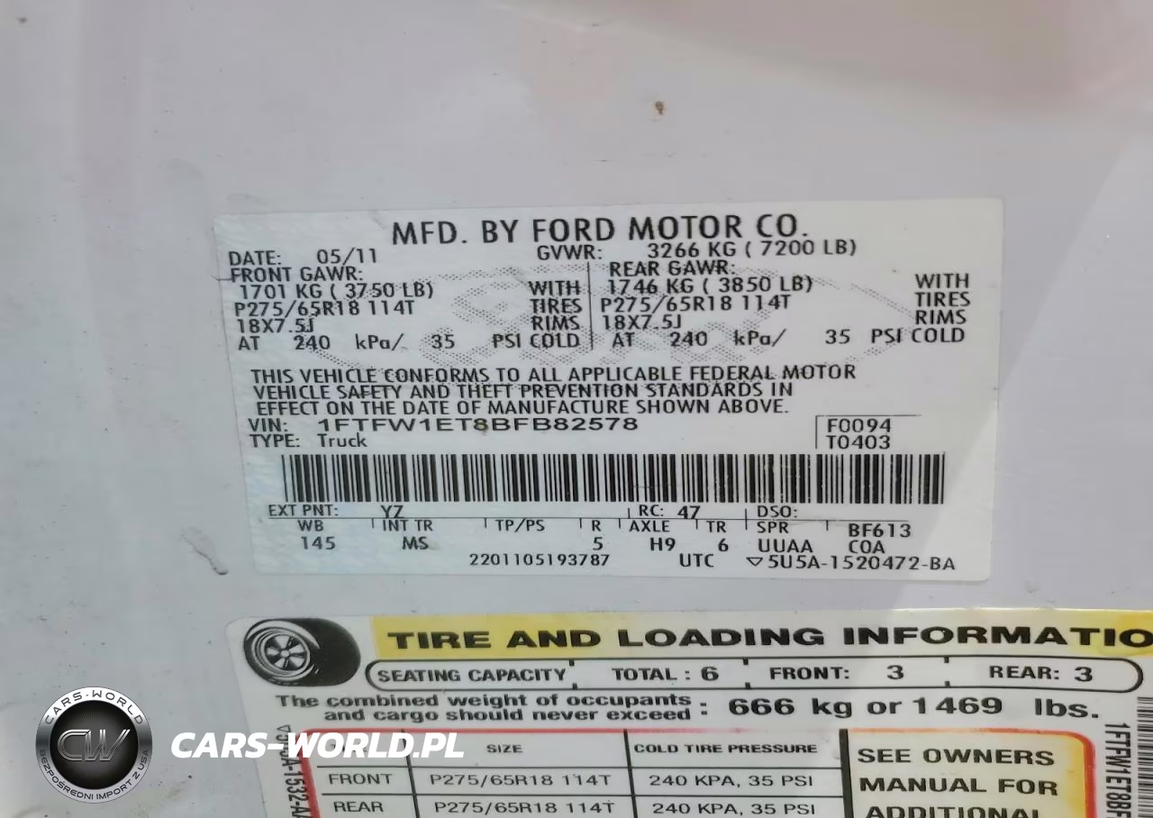 2011 Ford F150 Supercrew VIN:1FTFW1ET8BFB82578 - 12