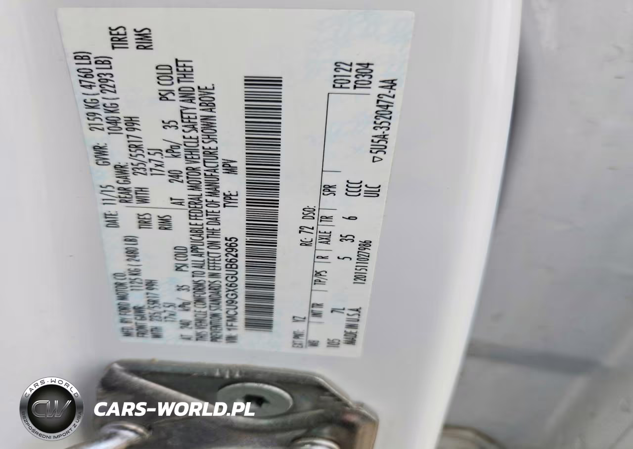 2016 Ford Escape Se VIN:1FMCU9GX6GUB62965 - 12