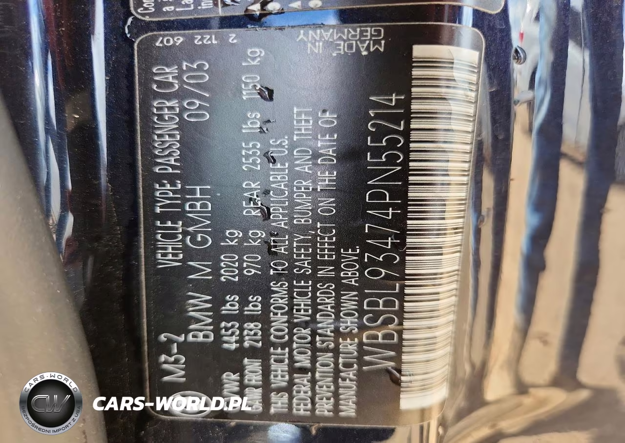 2004 BMW M3 VIN:WBSBL93474PN55214 - 13