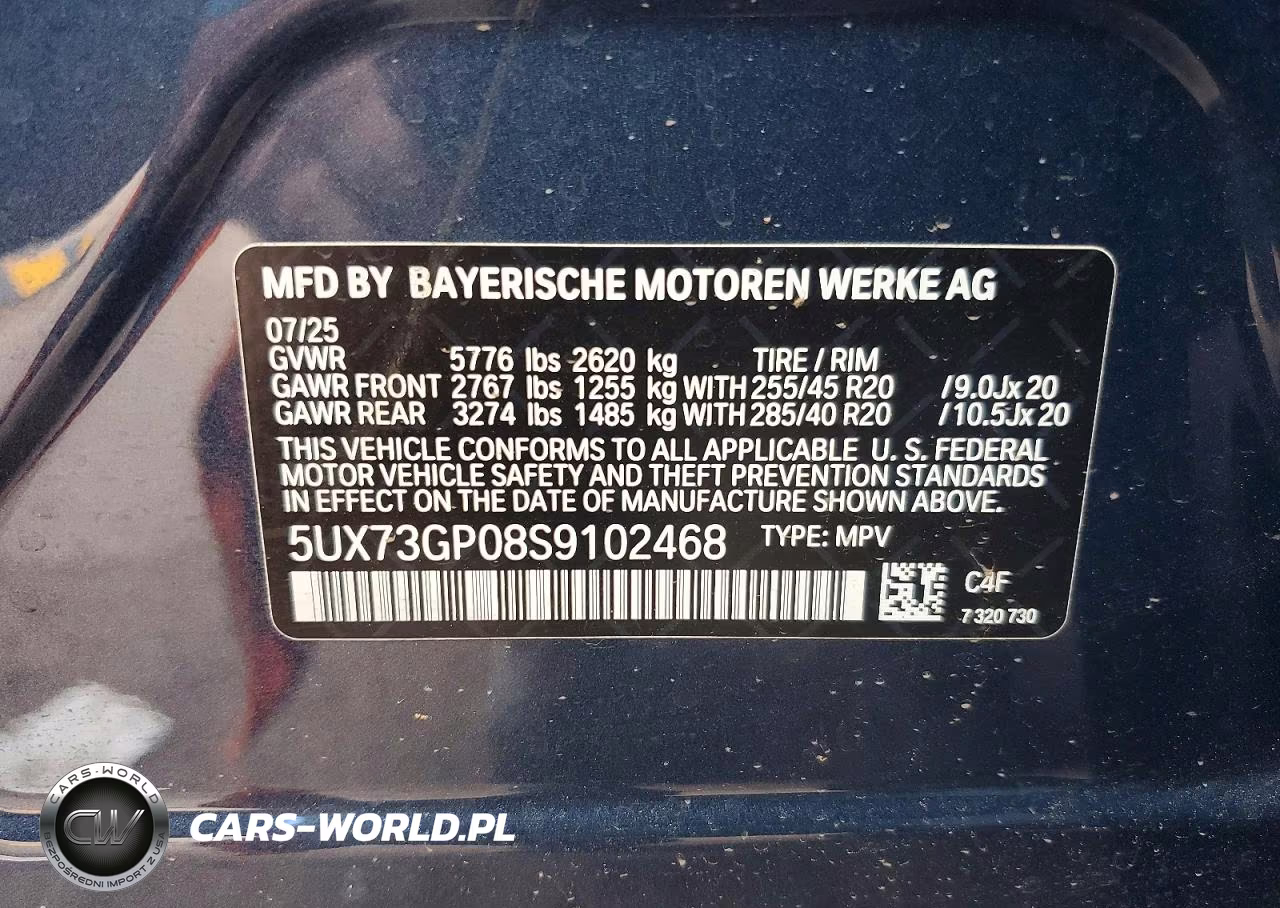 2025 BMW X3 M50 VIN:5UX73GP08S9102468 - 12