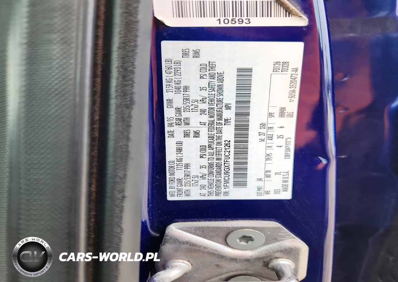 2015 Ford Escape Se VIN:1FMCU9GX7FUC21262 - 12