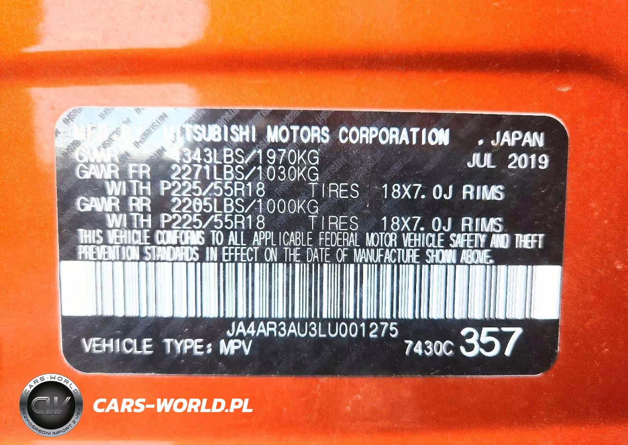 2020 Mitsubishi Outlander Sport Es VIN:JA4AR3AU3LU001275 - 13