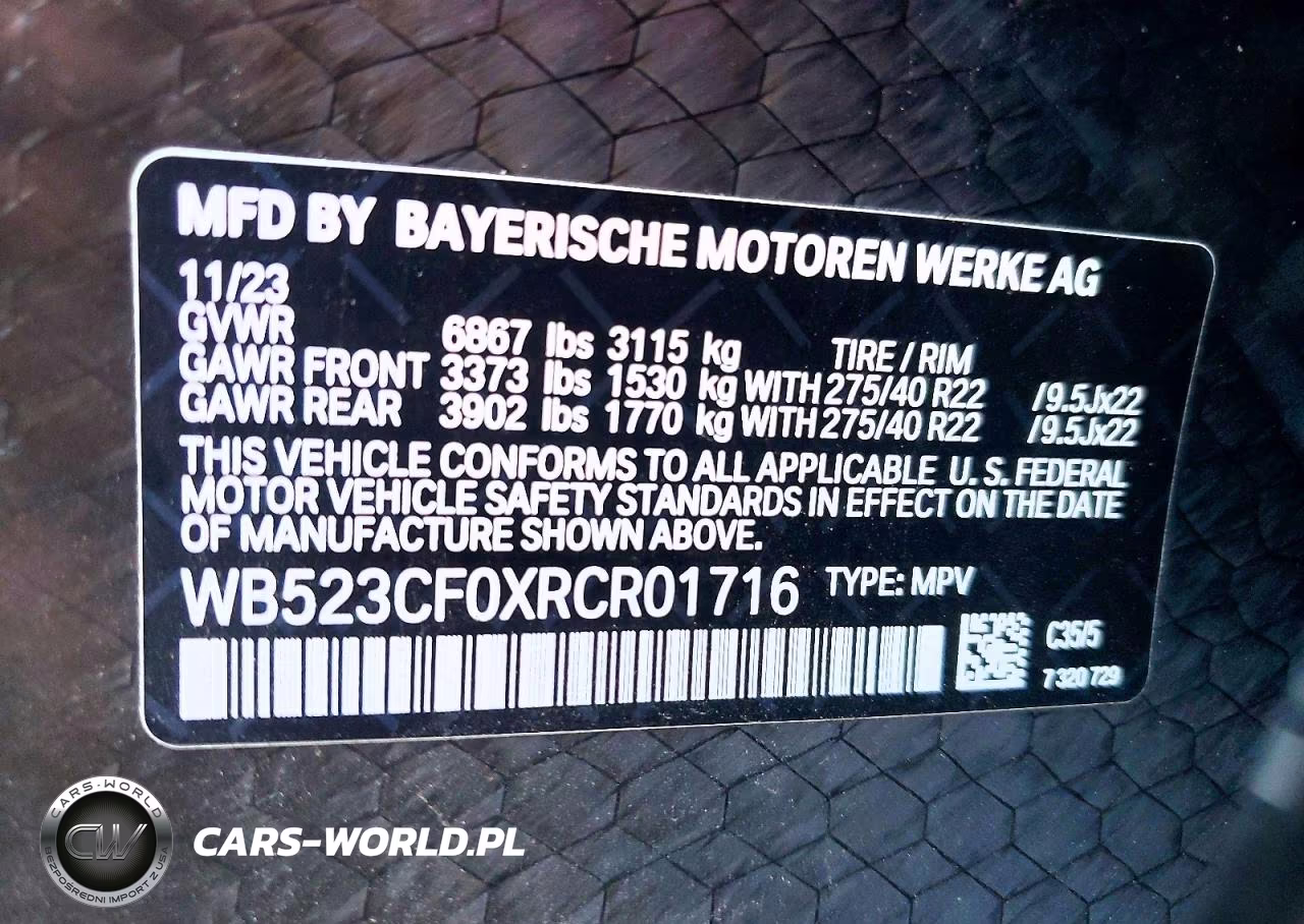 2024 BMW Ix xDrive50 VIN:WB523CF0XRCR01716 - 14