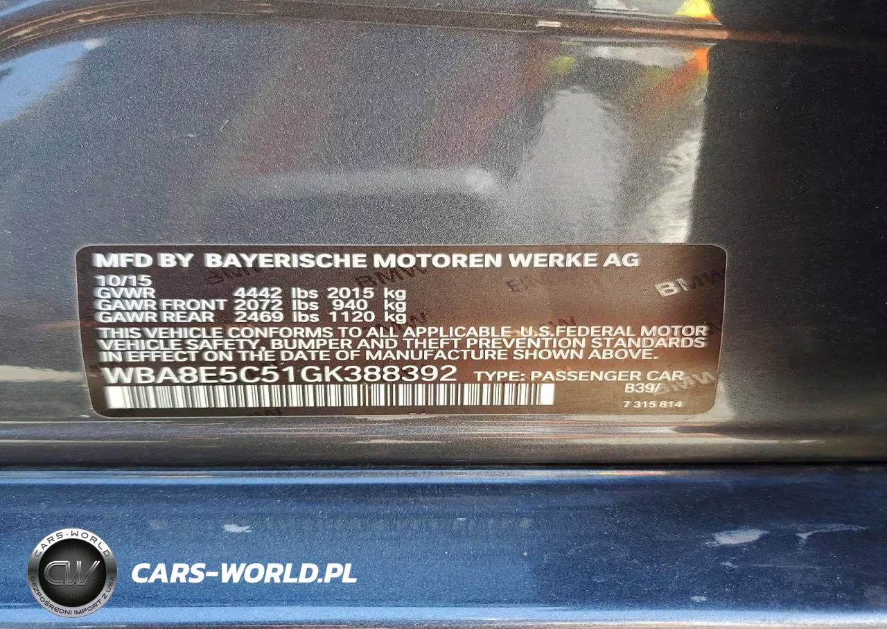 2016 BMW 328 D VIN:WBA8E5C51GK388392 - 12