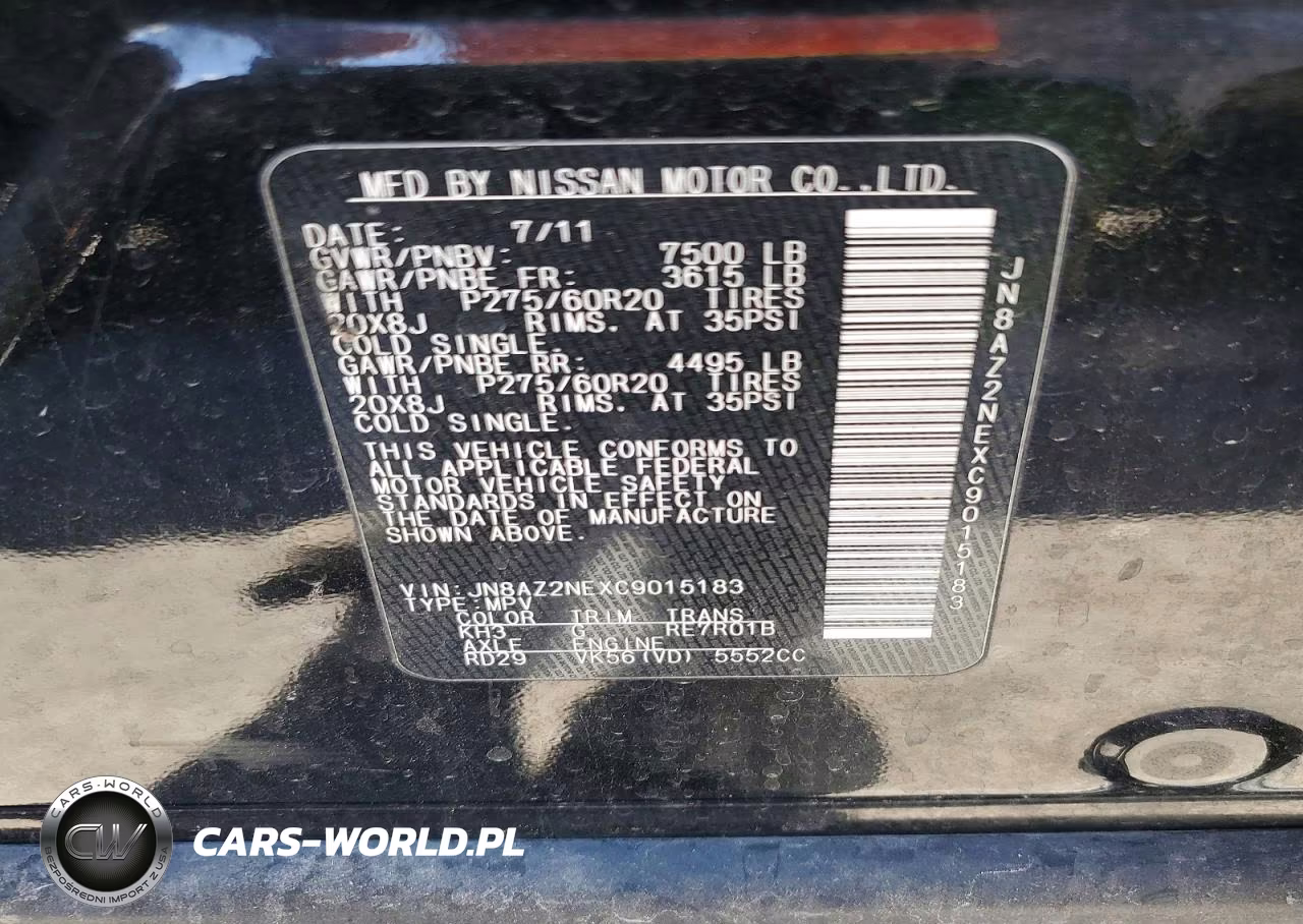 2012 Infiniti Qx56 Base VIN:JN8AZ2NEXC9015183 - 13