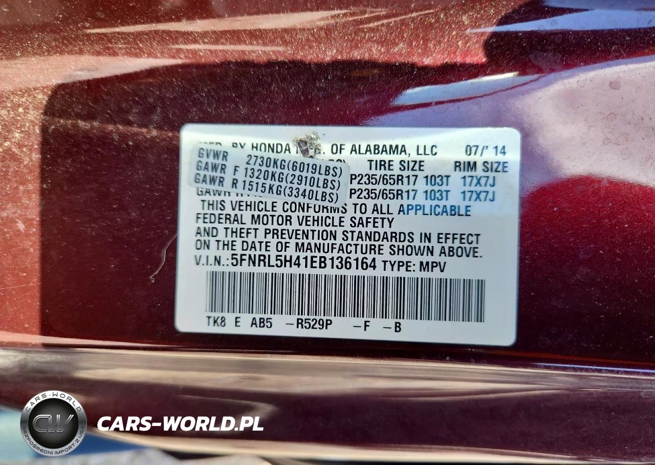 2014 Honda Odyssey Ex VIN:5FNRL5H41EB136164 - 13