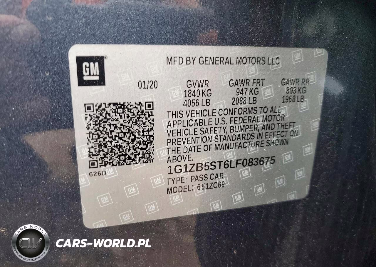 2020 Chevrolet Malibu Ls VIN:1G1ZB5ST6LF083675 - 12