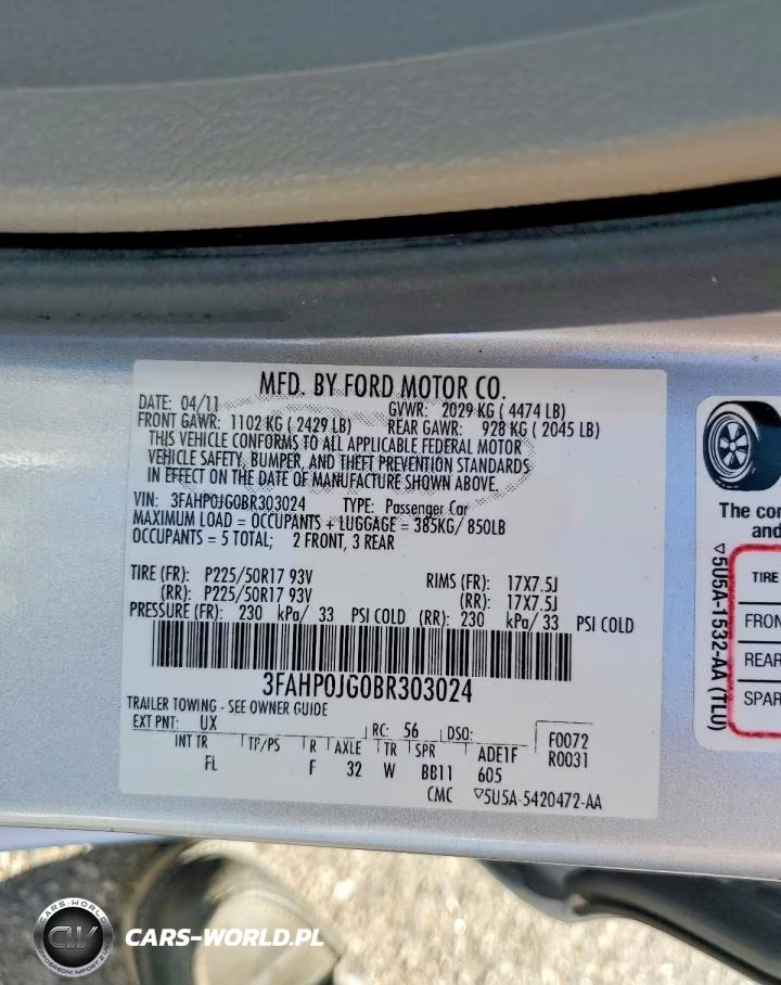 2011 Ford Fusion Sel VIN:3FAHP0JG0BR303024 - 12