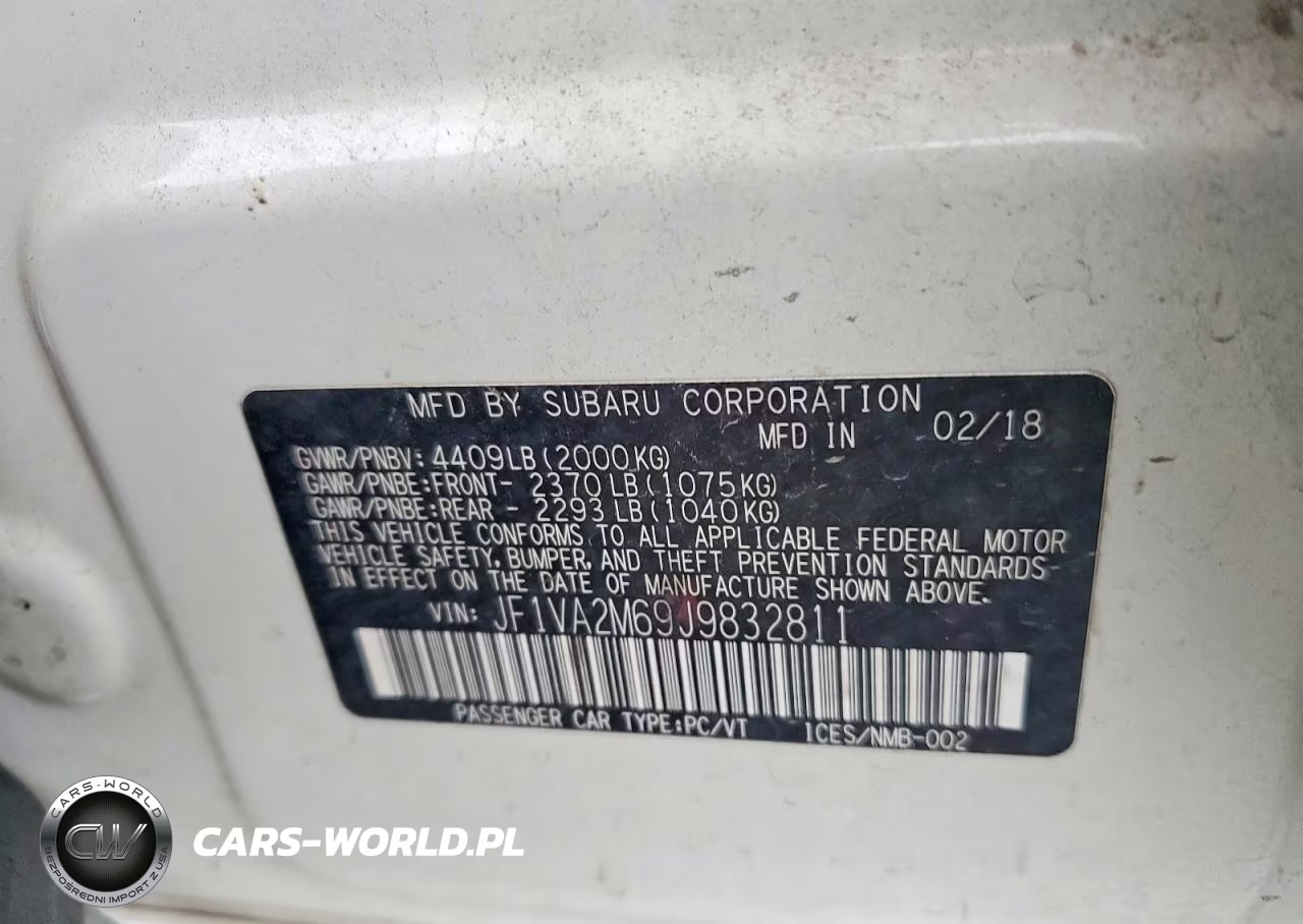 2018 Subaru Wrx Sti VIN:JF1VA2M69J9832811 - 12