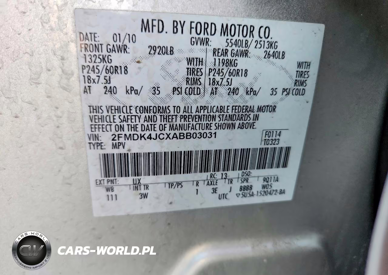 2010 Ford Edge Sel VIN:2FMDK4JCXABB03031 - 14