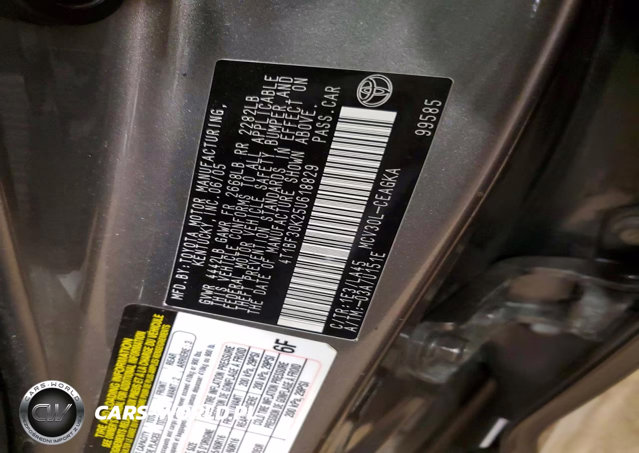 2005 Toyota Camry Xle V6 VIN:4T1BF30K25U618829 - 12