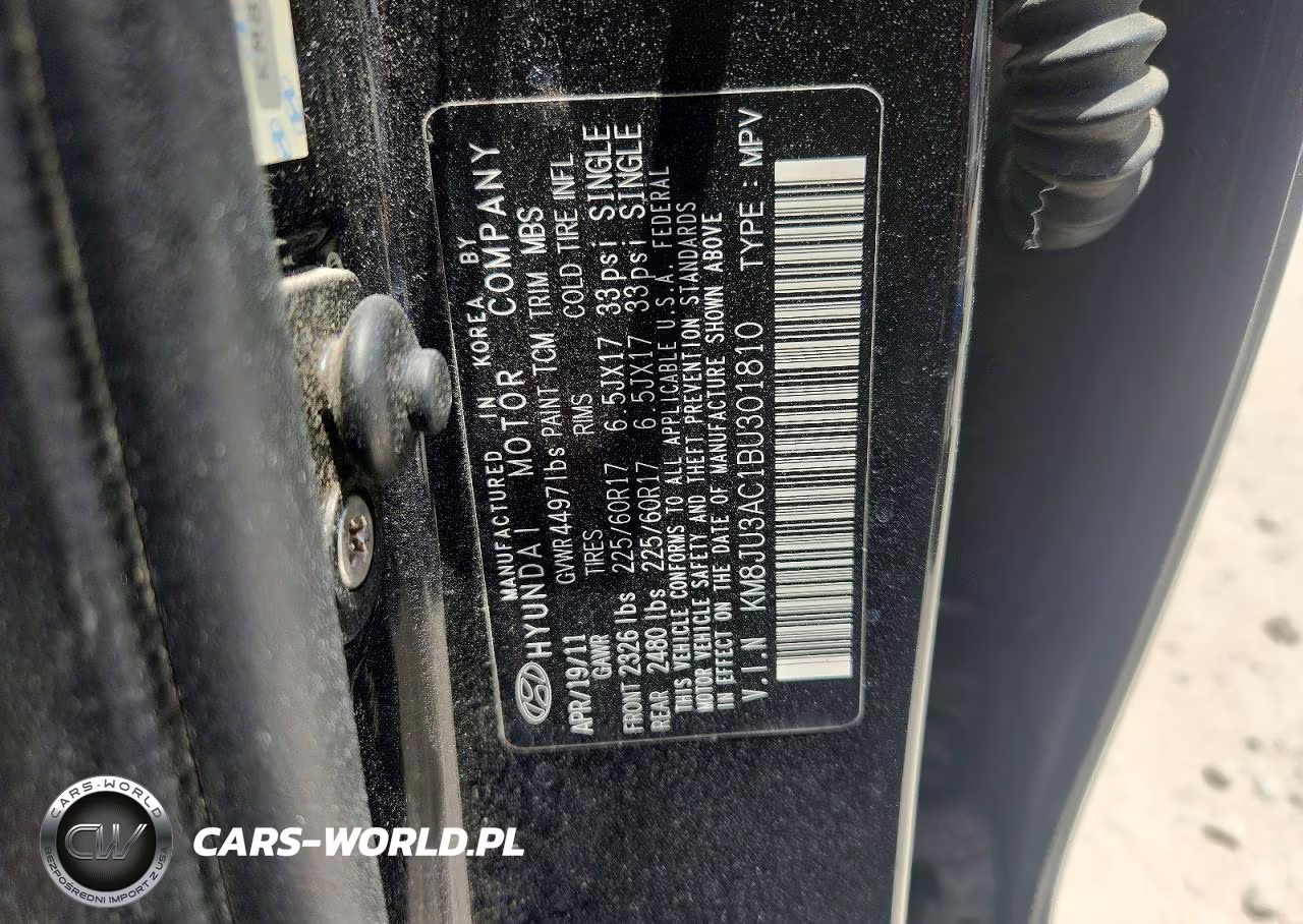 2011 Hyundai Tucson Gls VIN:KM8JU3AC1BU301810 - 13