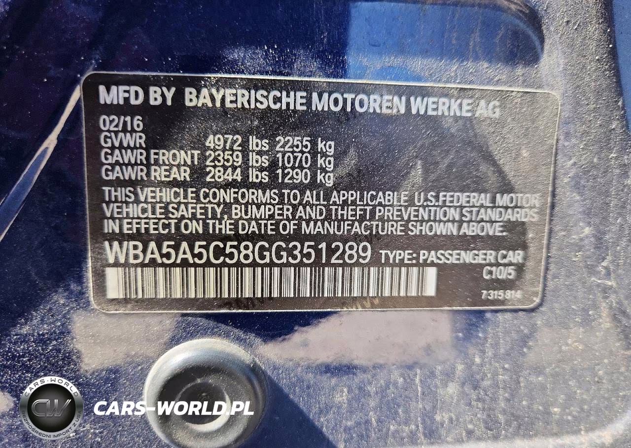 2016 BMW 528 I VIN:WBA5A5C58GG351289 - 12