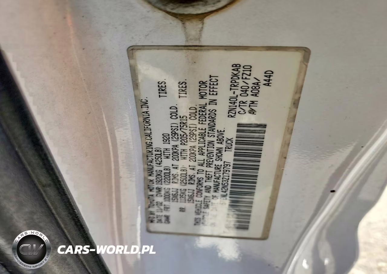 2003 Toyota Tacoma Base VIN:5TENL42N53Z179797 - 12