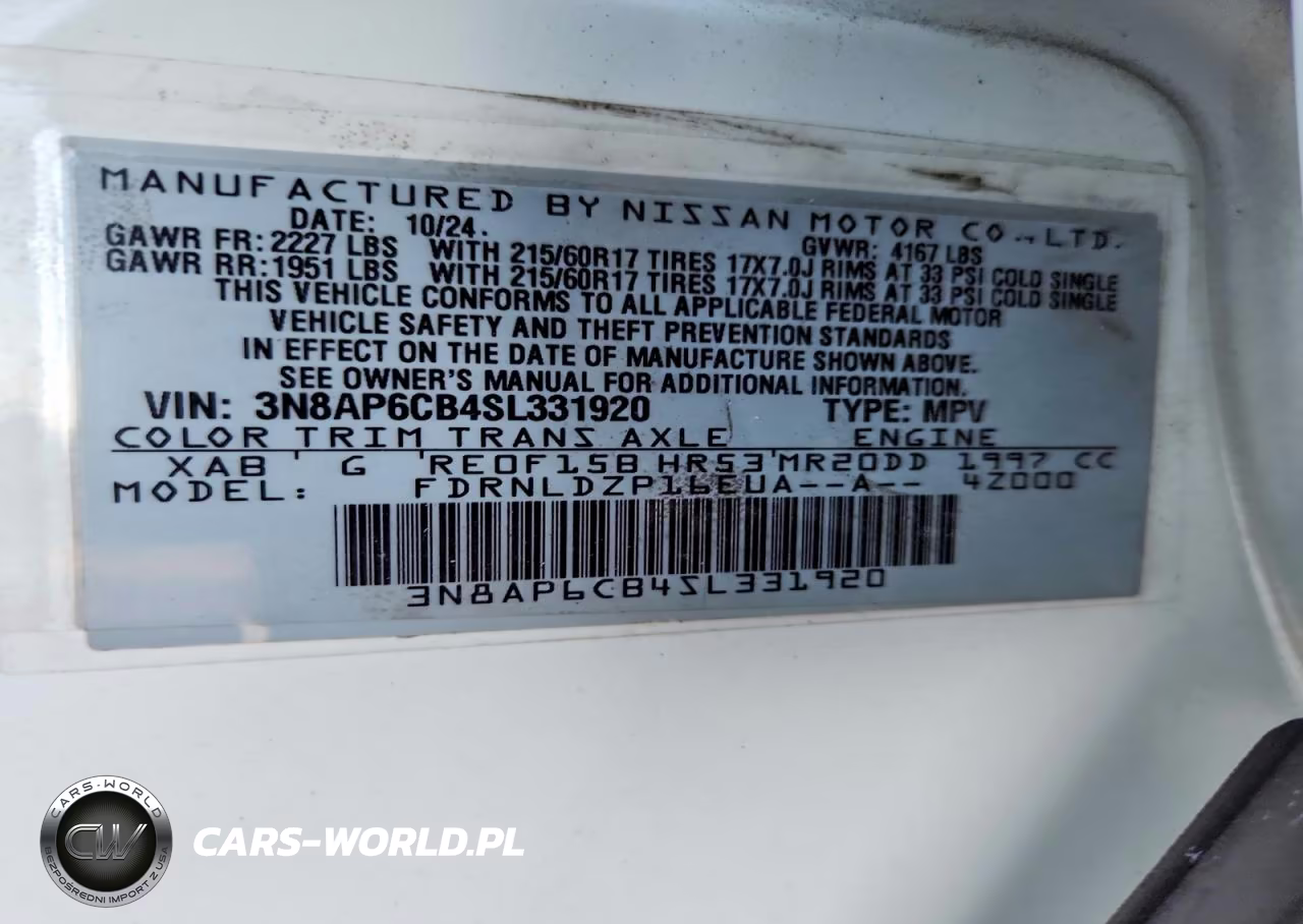 2025 Nissan Kicks Sv VIN:3N8AP6CB4SL331920 - 14