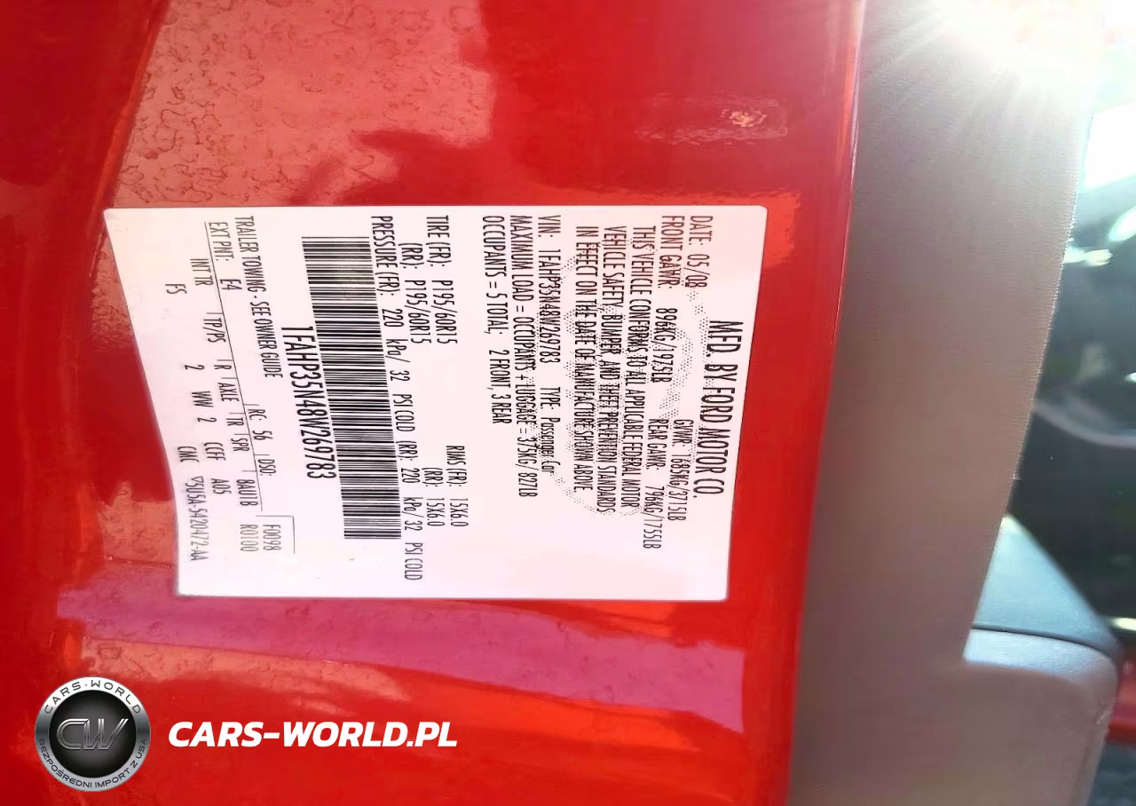 2008 Ford Focus Se VIN:1FAHP35N48W269783 - 12