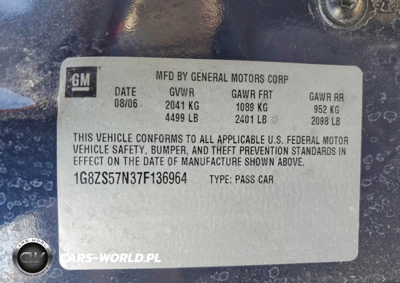 2007 Saturn Aura Xe VIN:1G8ZS57N37F136964 - 12