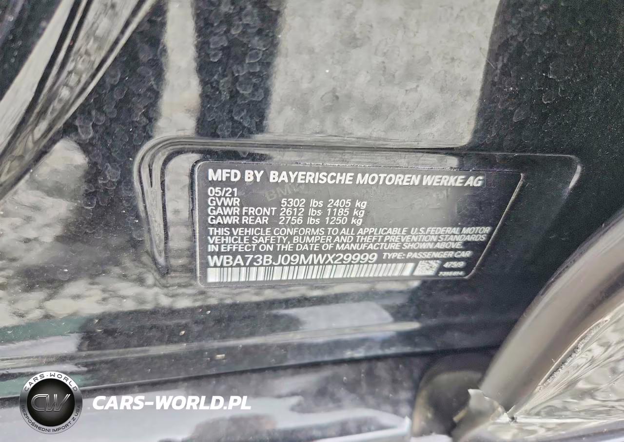 2021 BMW 540 Xi VIN:WBA73BJ09MWX29999 - 12